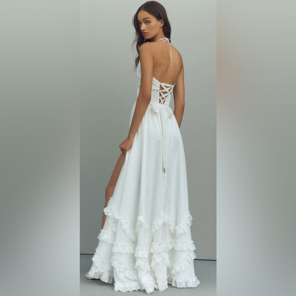 V. Chapman Scarlette Halter Embellished Corset Organza Maxi Dress - Picture 7 of 7